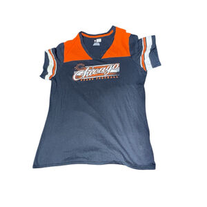 Women's NFL Navy Orange Chicago Bears Football Jersey 2X #486